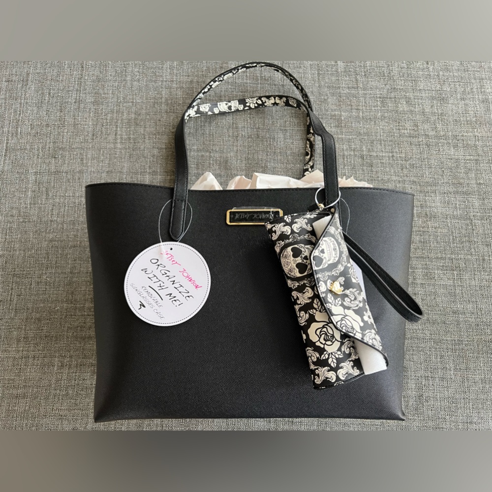 Betsey Skull & Rose Tote Handbag